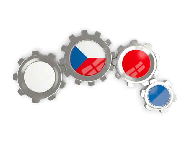 Metallic gears. Download flag icon of Czech Republic at PNG format
