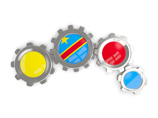 Metallic gears. Download flag icon of Democratic Republic of the Congo at PNG format