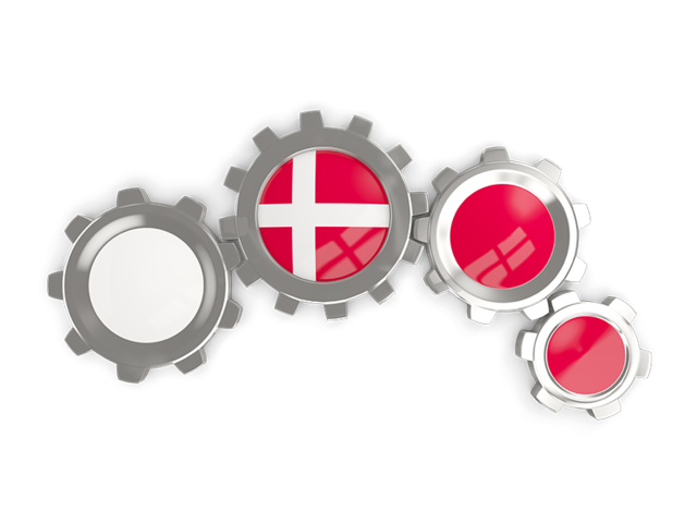 Metallic gears. Download flag icon of Denmark at PNG format