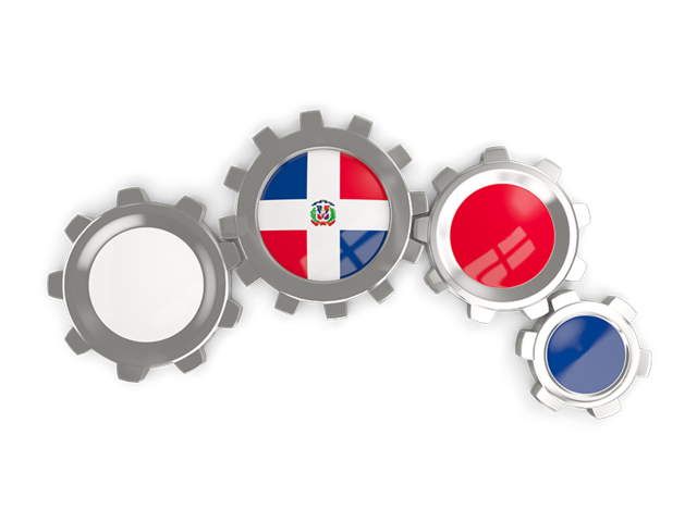 Metallic gears. Download flag icon of Dominican Republic at PNG format