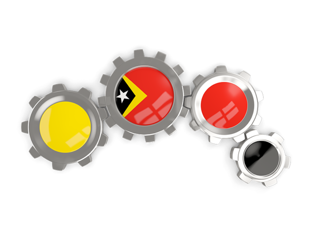 Metallic gears. Download flag icon of East Timor at PNG format