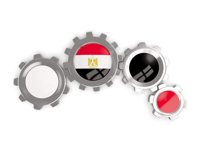 Metallic gears. Download flag icon of Egypt at PNG format