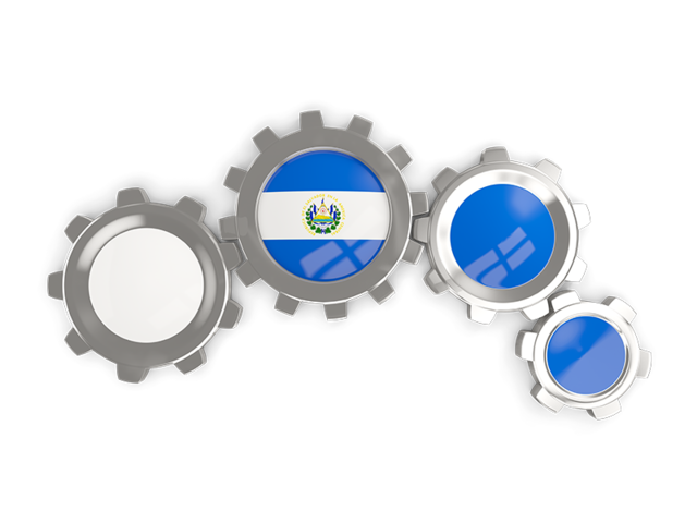 Metallic gears. Download flag icon of El Salvador at PNG format