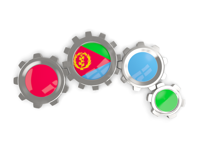 Metallic gears. Download flag icon of Eritrea at PNG format