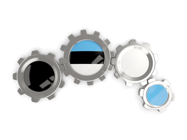 Metallic gears. Download flag icon of Estonia at PNG format