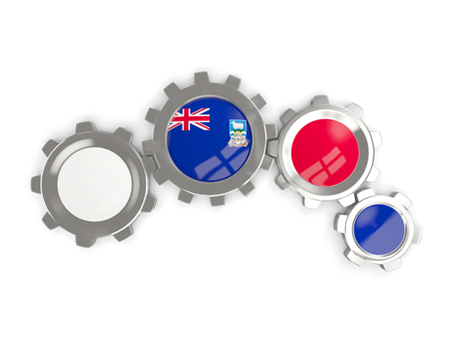 Metallic gears. Download flag icon of Falkland Islands at PNG format