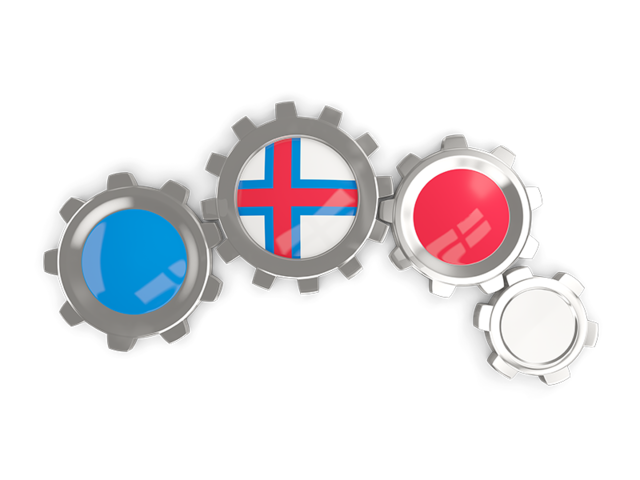 Metallic gears. Download flag icon of Faroe Islands at PNG format