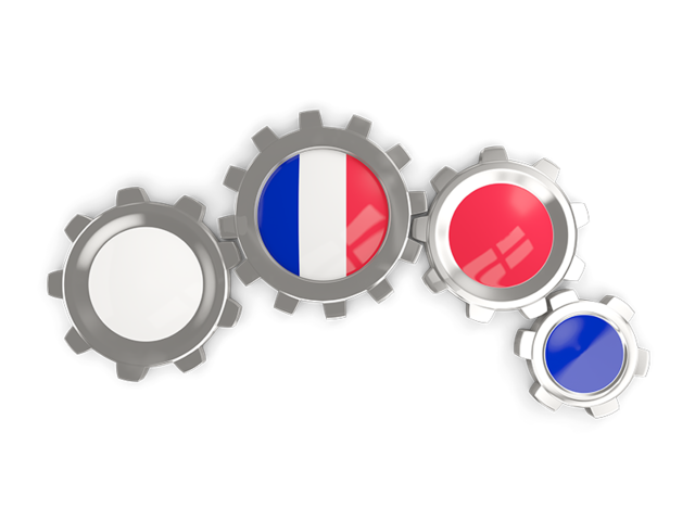 Metallic gears. Download flag icon of France at PNG format