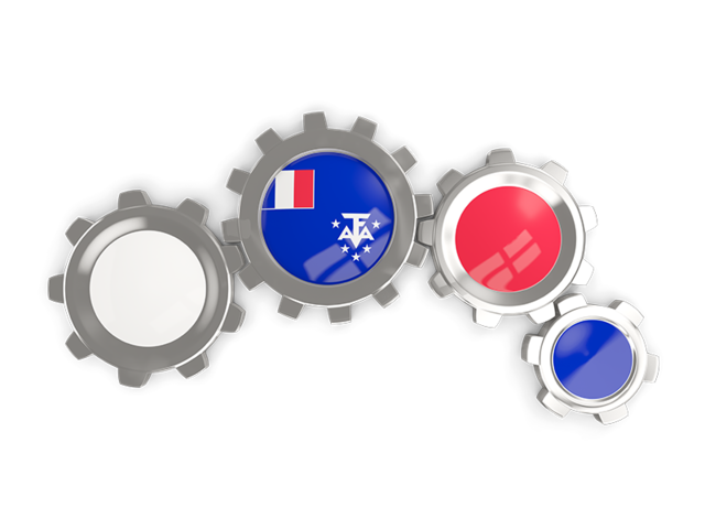 Metallic gears. Download flag icon of French Southern and Antarctic Lands at PNG format