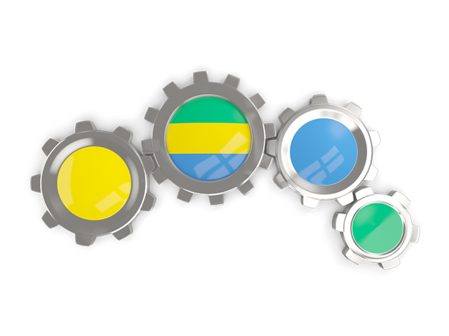 Metallic gears. Download flag icon of Gabon at PNG format