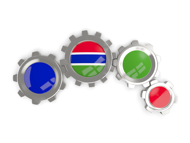 Metallic gears. Download flag icon of Gambia at PNG format