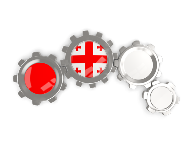 Metallic gears. Download flag icon of Georgia at PNG format