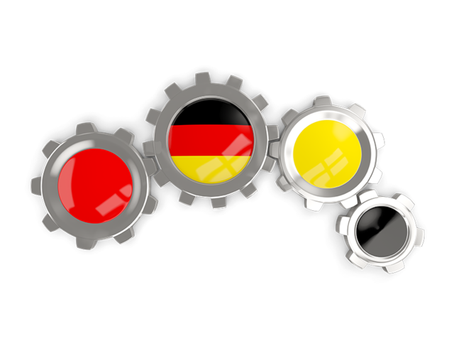 Metallic gears. Download flag icon of Germany at PNG format