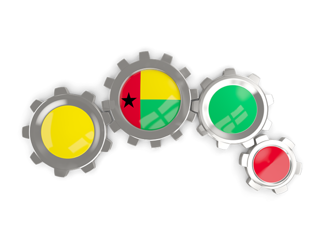 Metallic gears. Download flag icon of Guinea-Bissau at PNG format