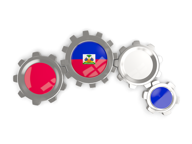 Metallic gears. Download flag icon of Haiti at PNG format