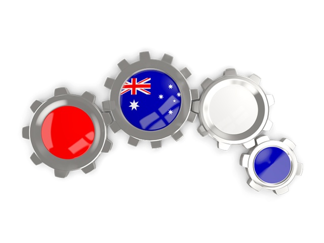 Metallic gears. Download flag icon of Heard Island at PNG format