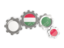 Hungary. Metallic gears. Download icon.