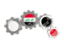 Iraq. Metallic gears. Download icon.