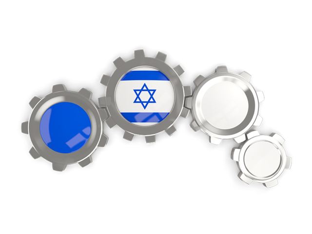 Metallic gears. Download flag icon of Israel at PNG format