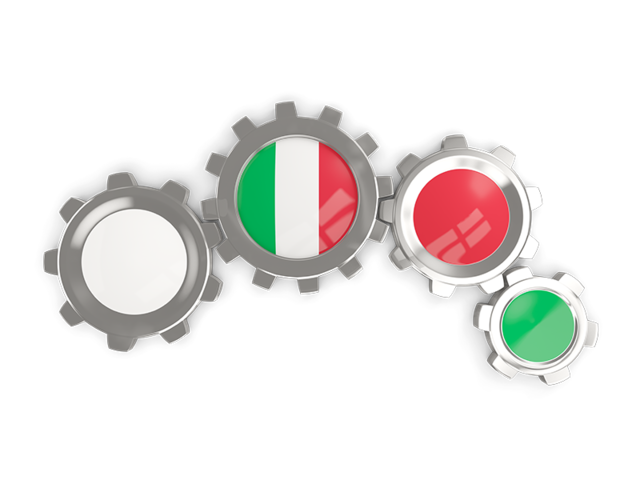 Metallic gears. Download flag icon of Italy at PNG format
