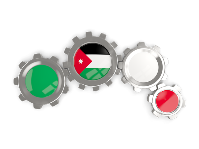 Metallic gears. Download flag icon of Jordan at PNG format