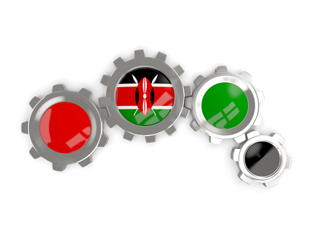 Metallic gears. Download flag icon of Kenya at PNG format