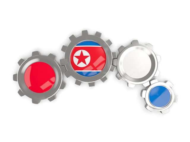 Metallic gears. Download flag icon of North Korea at PNG format