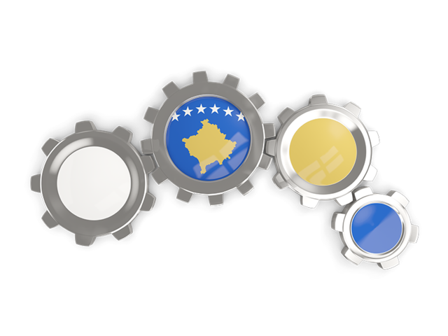 Metallic gears. Download flag icon of Kosovo at PNG format