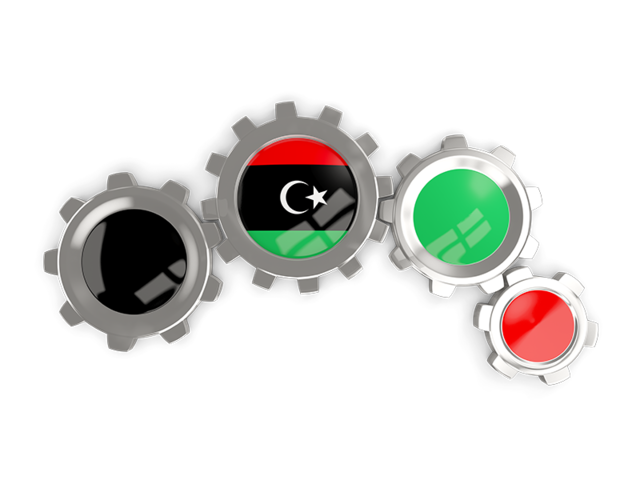 Metallic gears. Download flag icon of Libya at PNG format
