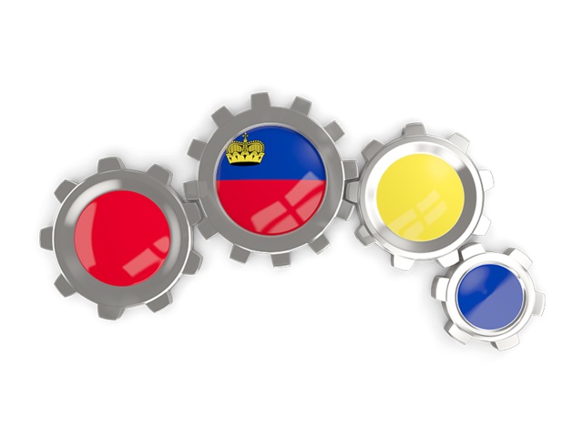 Metallic gears. Download flag icon of Liechtenstein at PNG format