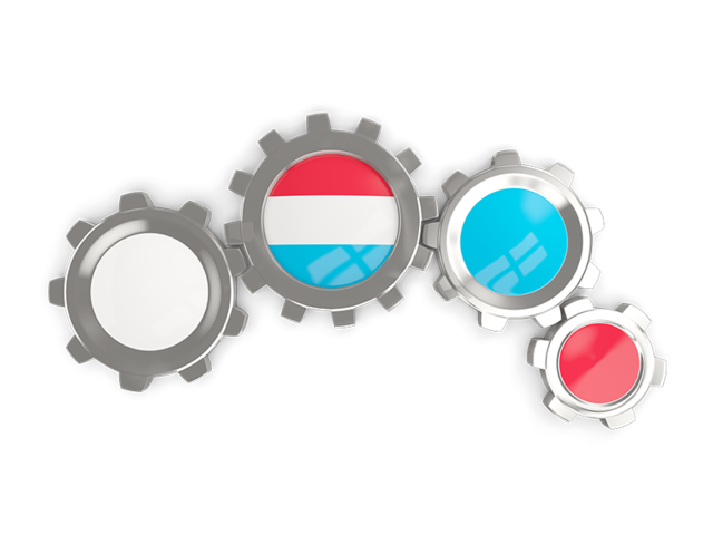 Metallic gears. Download flag icon of Luxembourg at PNG format