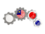 Malaysia. Metallic gears. Download icon.