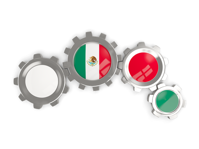 Metallic gears. Download flag icon of Mexico at PNG format