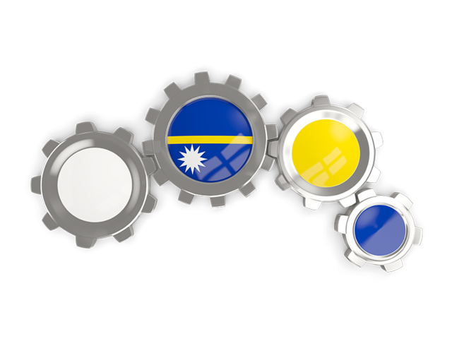 Metallic gears. Download flag icon of Nauru at PNG format