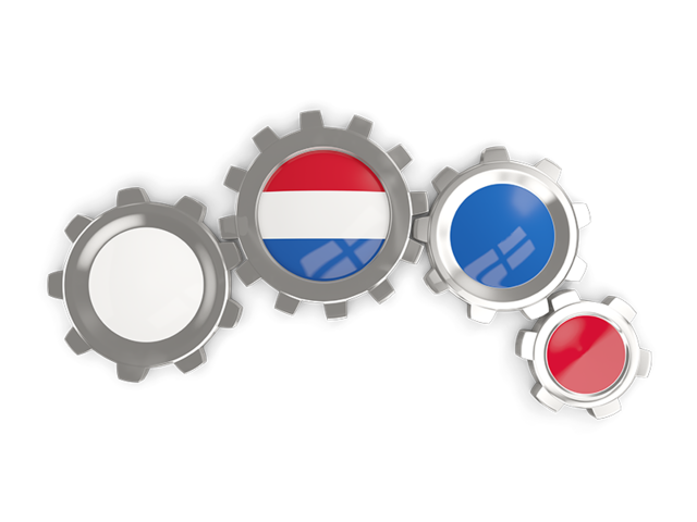 Metallic gears. Download flag icon of Netherlands at PNG format