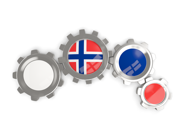 Metallic gears. Download flag icon of Norway at PNG format