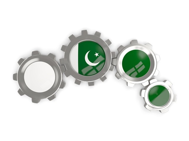 Metallic gears. Download flag icon of Pakistan at PNG format