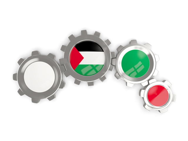Metallic gears. Download flag icon of Palestinian territories at PNG format