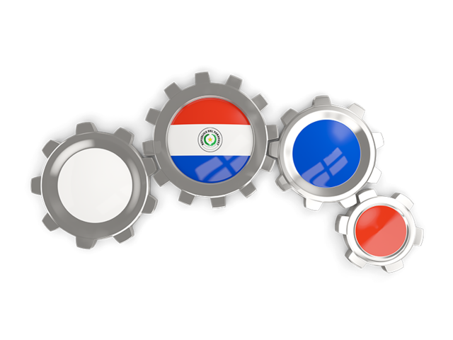 Metallic gears. Download flag icon of Paraguay at PNG format