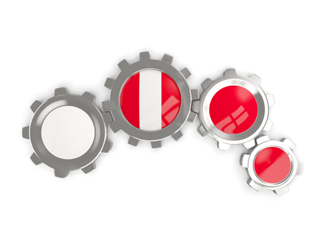 Metallic gears. Download flag icon of Peru at PNG format