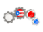 Puerto Rico. Metallic gears. Download icon.