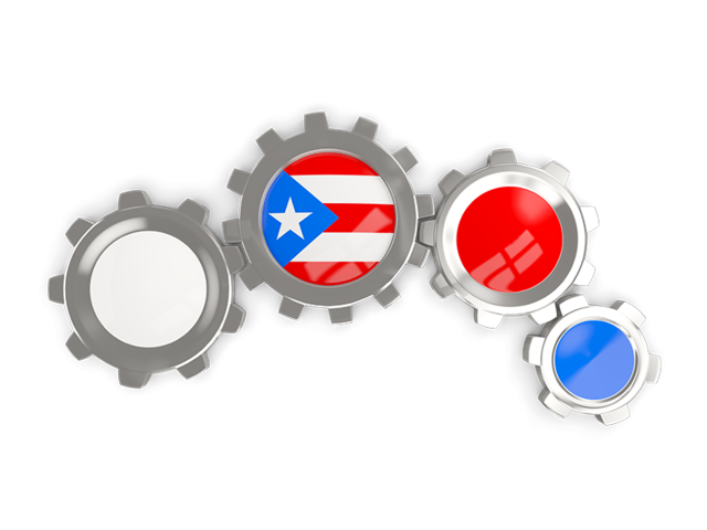 Metallic gears. Download flag icon of Puerto Rico at PNG format