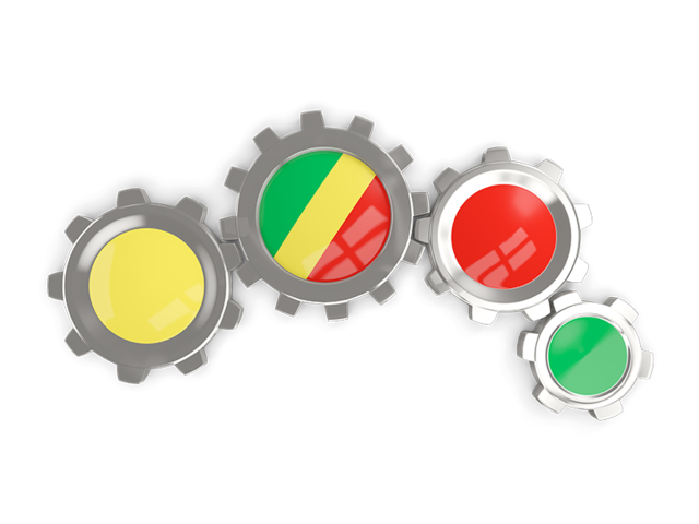 Metallic gears. Download flag icon of Republic of the Congo at PNG format