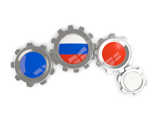 Metallic gears. Download flag icon of Russia at PNG format
