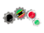 Saint Kitts and Nevis. Metallic gears. Download icon.