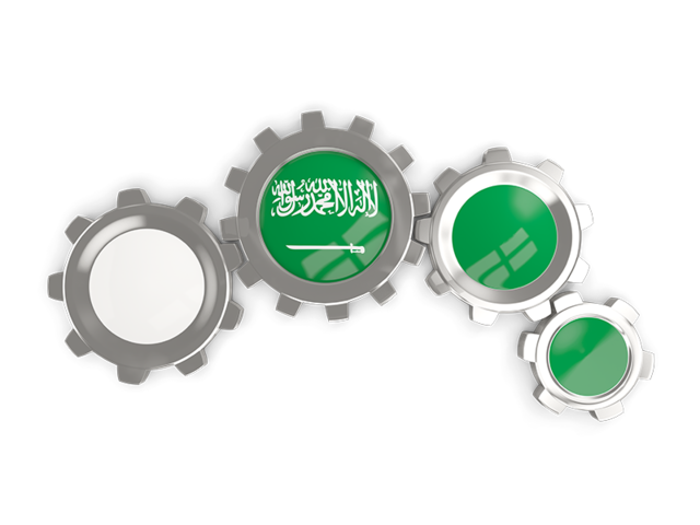 Metallic gears. Download flag icon of Saudi Arabia at PNG format