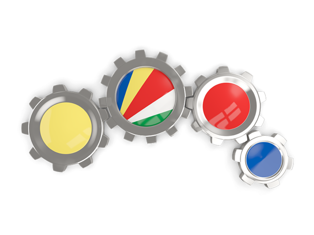 Metallic gears. Download flag icon of Seychelles at PNG format