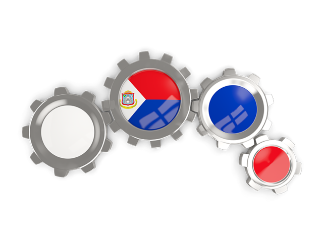 Metallic gears. Download flag icon of Sint Maarten at PNG format