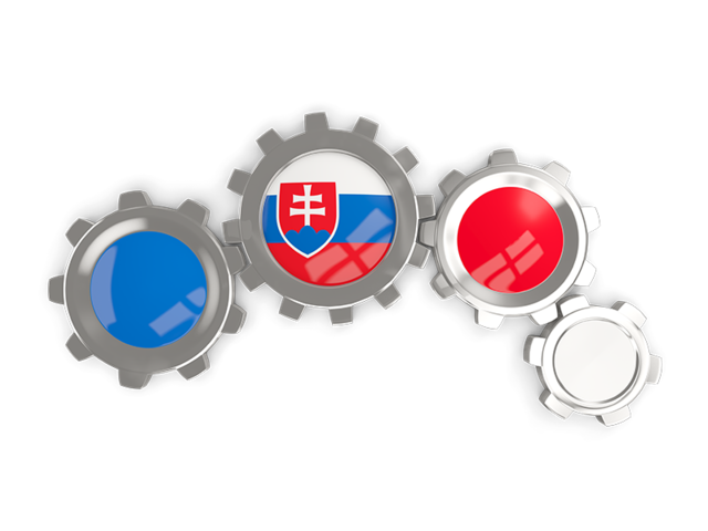 Metallic gears. Download flag icon of Slovakia at PNG format