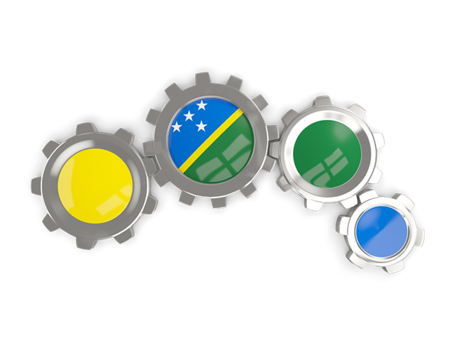 Metallic gears. Download flag icon of Solomon Islands at PNG format